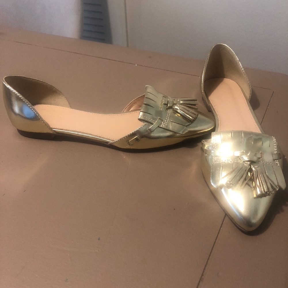 Gold J Crew loafers / flats